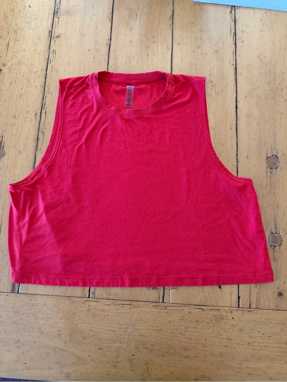 Beyond Yoga Red Sleeveless Cropped Tank, muscle tee M